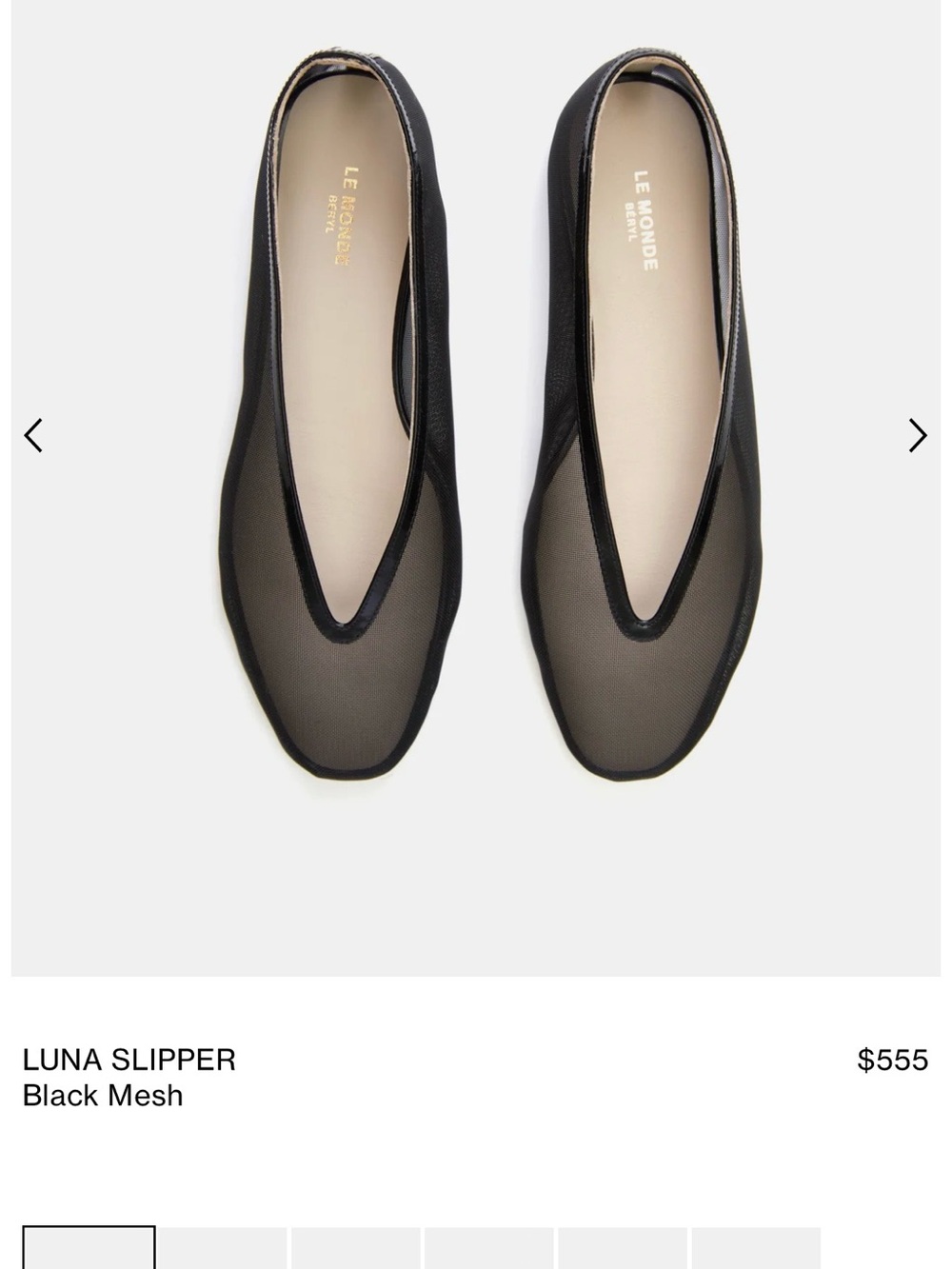 Le Monde Luna Black Mesh Slip-On Flats - Picture 1 of 13